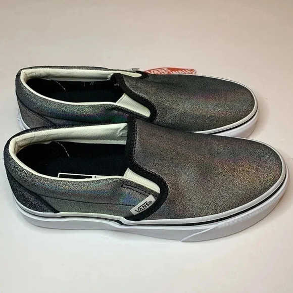 VANS Prism Classic Slip-On Sneakers Women’s 5 Suede Metallic Silver New - Picture 5 of 11